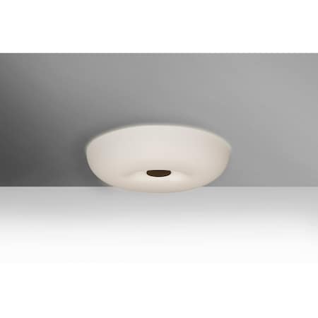 Besa Lighting Nimbus 10 Ceiling, Opal Matte, Bronze, 1x23W LED NIMBUS1007C-LED-BR